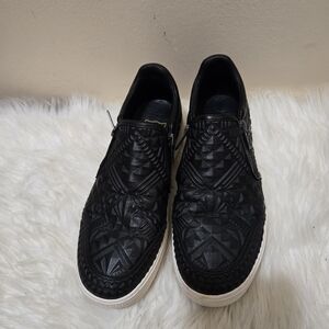 ASH Zip Slip on Women's Leather Shoes Black White Casual Sneakers Size 39